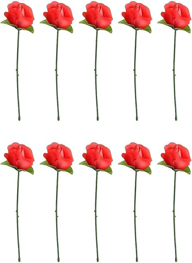 Junfamilee 10Pcs Red Folding Rose/Rose Appearing Magic Tricks Flower Appearing Close Up Stage Street Magic, Magic Tricks for Adults - Image 1